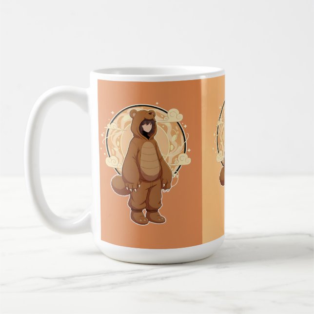 Cute Anime Boy in Bear Kaffeetasse (Links)