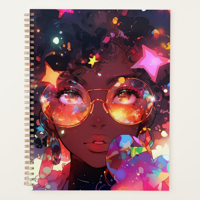 Cute Anime Girl African American Art (Devant)