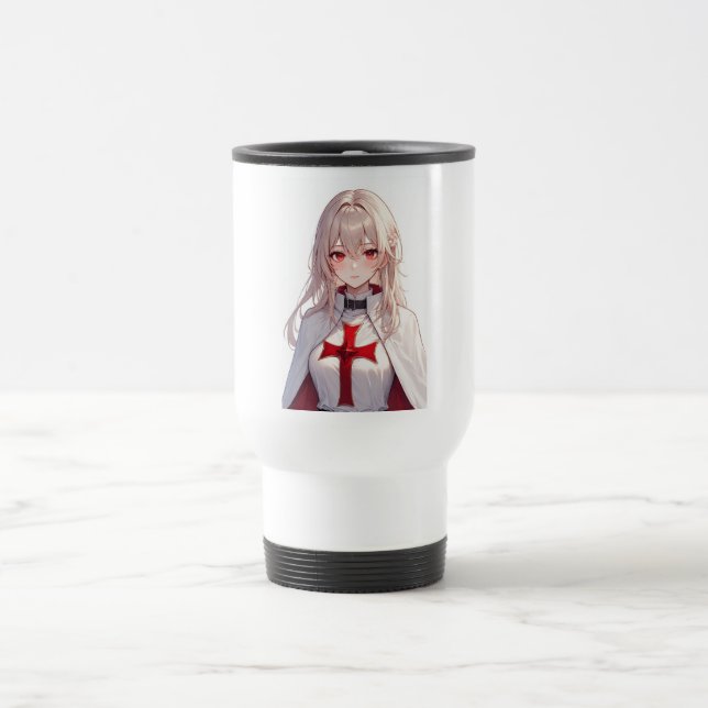 Cute Anime Templar Knight Travel Mug (Centre)