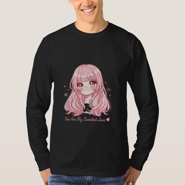 Cute Anime Valentine Sweatshirt T-Shirt (Vorderseite)