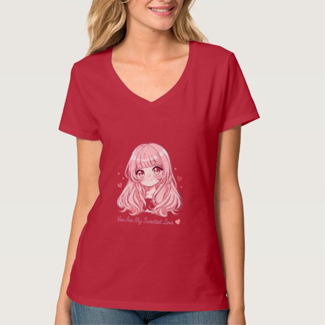 Cute Anime Valentine Sweatshirt T-Shirt (Vorderseite)