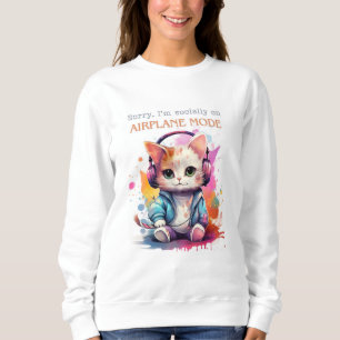 Cute antisociale Chat Sweatshirt blanc