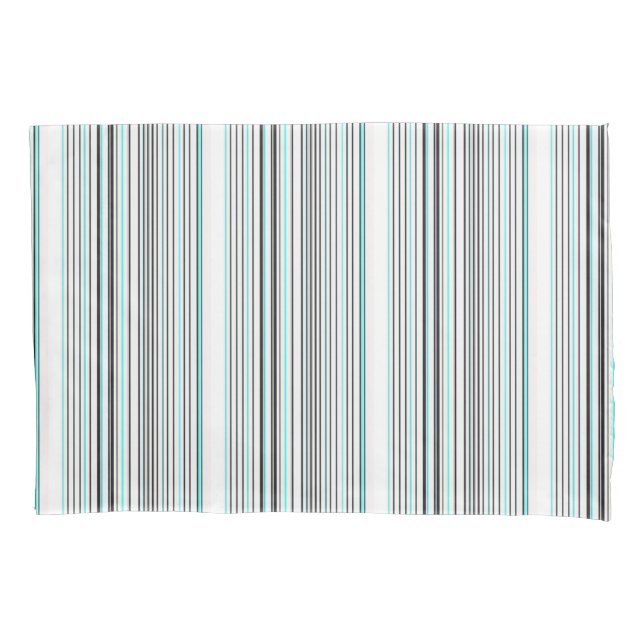 Cute aqua gray stripes kissenbezug (Vorderseite-Links)