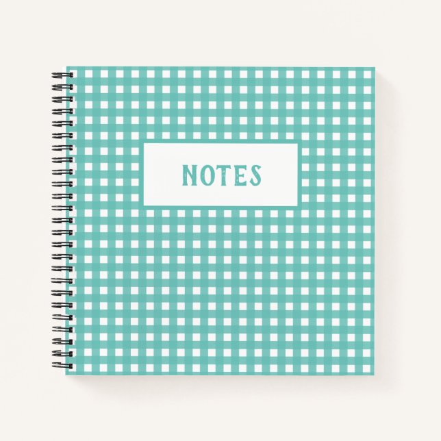 Cute Aqua Vert et blanc Plaid Carnet quotidien (Devant)