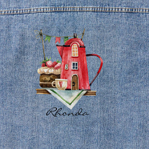 Cute Aquarelle Fairytale Tea Kettle Cottage