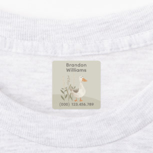 Cute Aquarelle Goose Enfants Étiquettes
