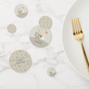 Cute Aquarelle Oie Baby shower table Confetti