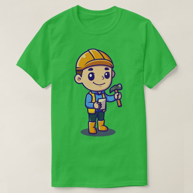 Cute Architect Holding Hammer T-Shirt (Design vorne)