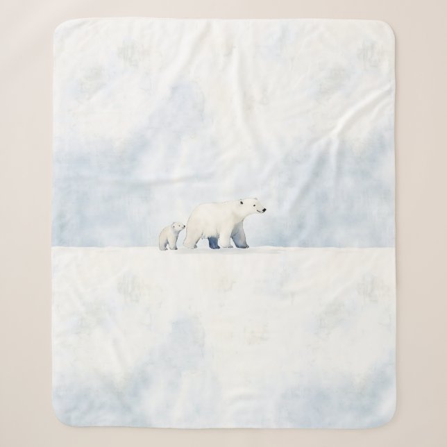 Cute arctic polar bear family sherpadecke (Vorderseite)