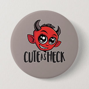 Cute as Heck Devil Button