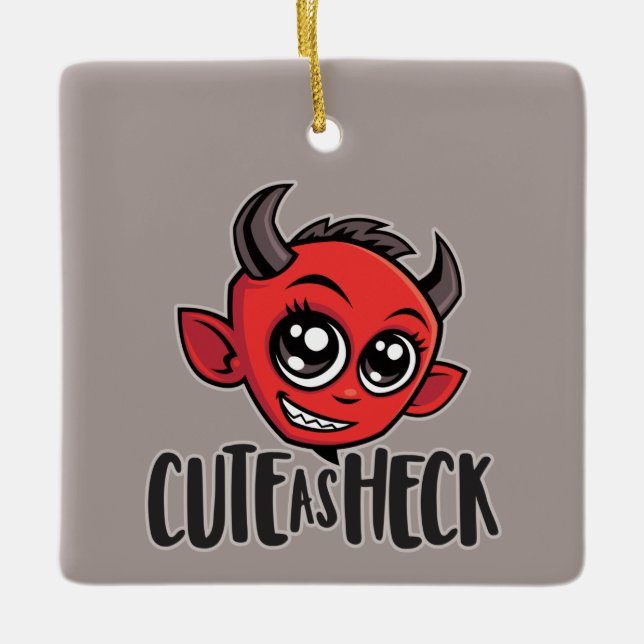 Cute as Heck Devil Keramikornament (Vorderseite)