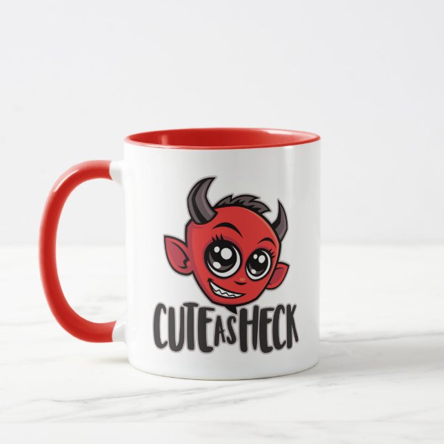 Cute as Heck Devil Tasse (Links)