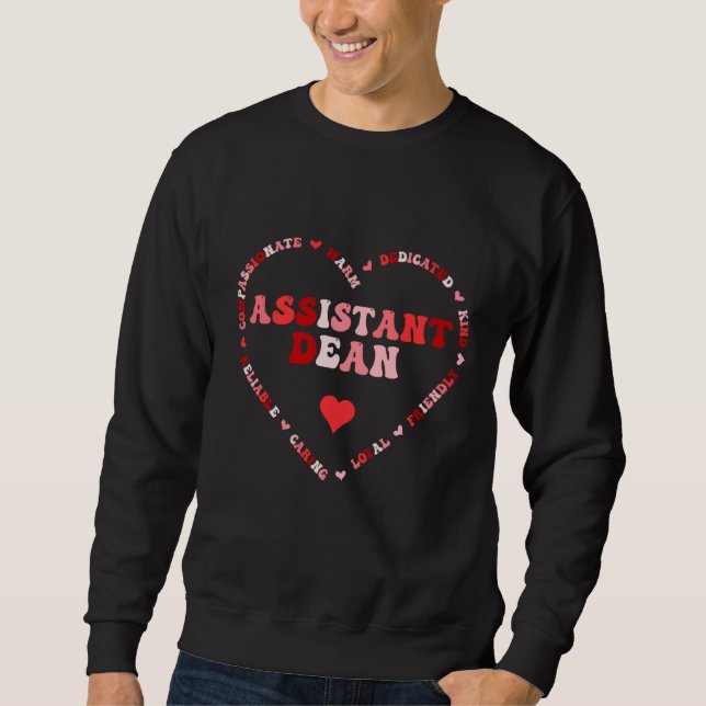 Cute Assistant Dean Valentines Day Heart Sweatshirt (Vorderseite)