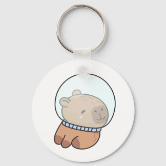 Cute Astronaut Capybara in Space Helmet Kawaii Schlüsselanhänger