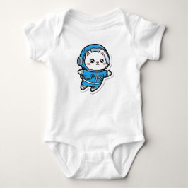 Cute Astronaut Cat Custom Photo Baby Bodysuit Strampler