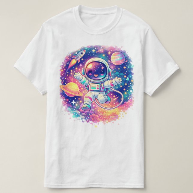Cute Astronaut Galaxy Gift T-Shirt | Space Lover B (Design vorne)