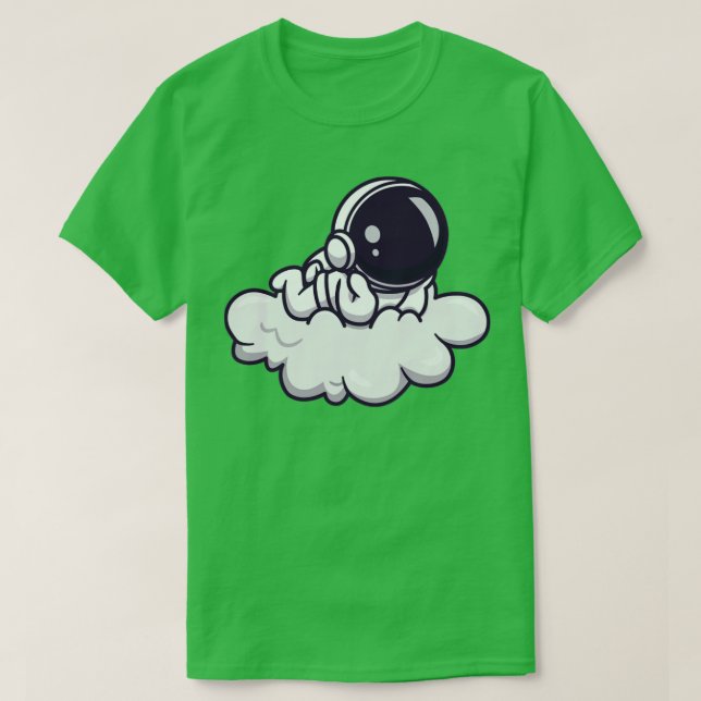 Cute Astronaut Lay On Cloud T-Shirt (Design vorne)