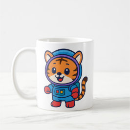 Cute Astronaut Tiger Mug Adorable Space Drinkware