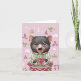 Cute Australian Animal Christmas Card - Devil Feiertagskarte