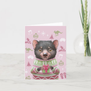 Cute Australian Animal Christmas Card - Devil Feiertagskarte