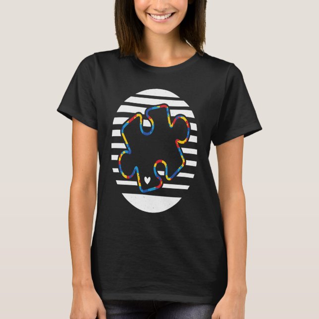 Cute Autism Awareness Day Puzzles 70s T-Shirt (Vorderseite)