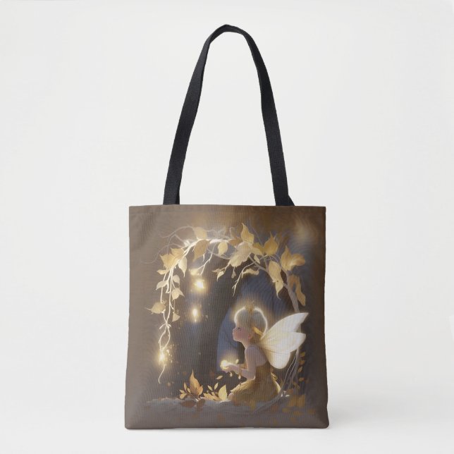 Cute Autumn Fairy with Glowing Flowers Tasche (Vorderseite)