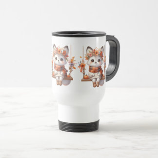Cute Autumn Fox Kawaii Travel Mug Reisebecher