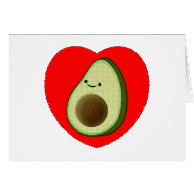 Cute Avocado Dans Le Coeur Rouge (Devant horizontal)