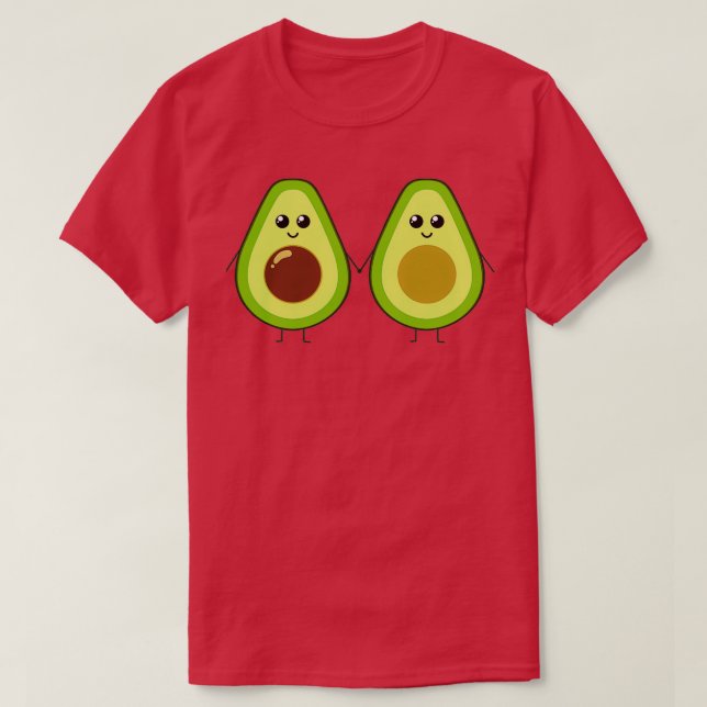 Cute avocado holding hands T-Shirt (Design vorne)
