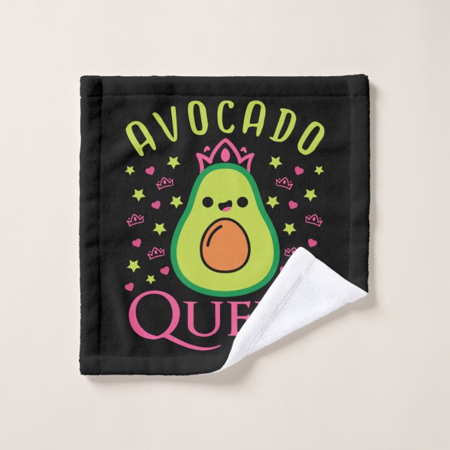 Cute Avocado Queen with Heart Keto Girl Cooking  (Gant de toilette)