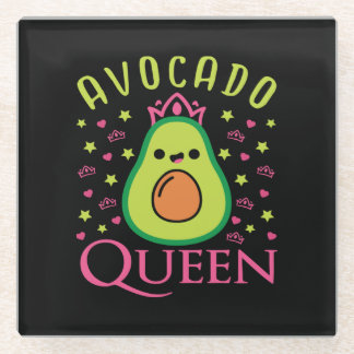 Cute Avocado Queen with Heart Keto Girl Cooking  Glasuntersetzer