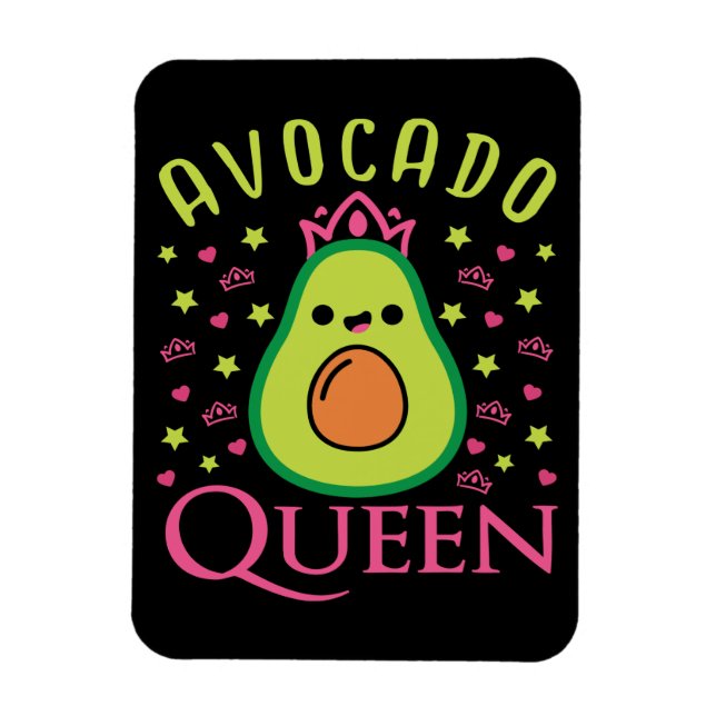 Cute Avocado Queen with Heart Keto Girl Cooking  Magnet (Vertikal)