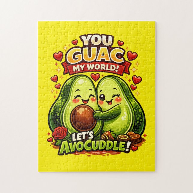 Cute Avocado Valentine’s Love Design, kawaii Love (Vertikal)