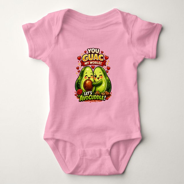 Cute Avocado Valentine’s Love Design, kawaii Love Baby Strampler (Vorderseite)