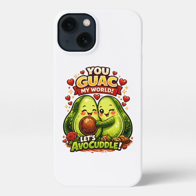 Cute Avocado Valentine’s Love Design, kawaii Love iPhone Hülle (Rückseite)
