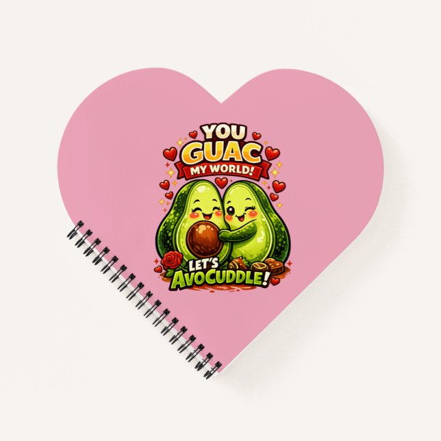 Cute Avocado Valentine’s Love Design, kawaii Love Notizbuch (Vorderseite)