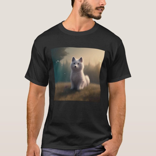 Cute Awesome Fluffy Dog  Samoyed Husky Sheepdog Pu T-Shirt (Vorderseite)