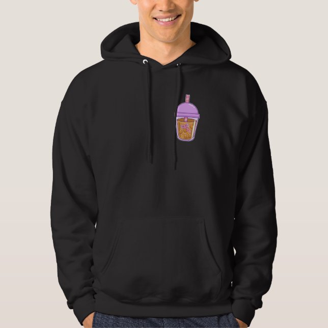 Cute Axolotl In Boba Tea Hoodie (Vorderseite)