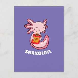 Cute Axolotl Lover Snaxolotl Kawaii Axolotl Food Postkarte