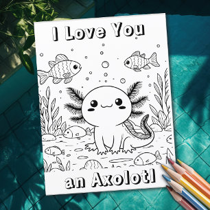 Cute Axolotl   Page de coloriage de l'enfant