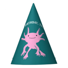 Cute Axolotl Pink Salamander Birthday Party Partyhütchen