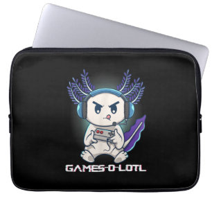 Cute Axolotl Playing Console Video Games Laptopschutzhülle