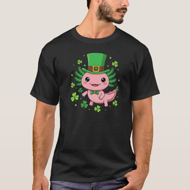 ​Cute Axolotl St Patrick's Day Art T-Shirt (Vorderseite)