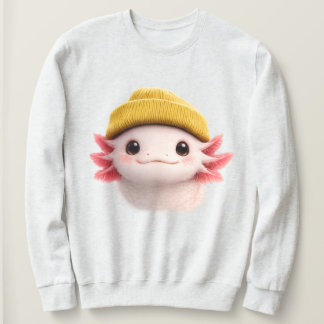 Cute Axolotl Wearing Beanie Retro 90s Design  Sweatshirt