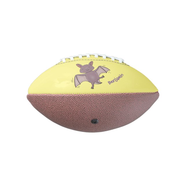 Cute baby bat flying cartoon illustration football (Gedreht 270)