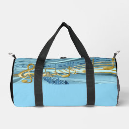 Cute Baby Blue Musical Notes Duffle Bag
