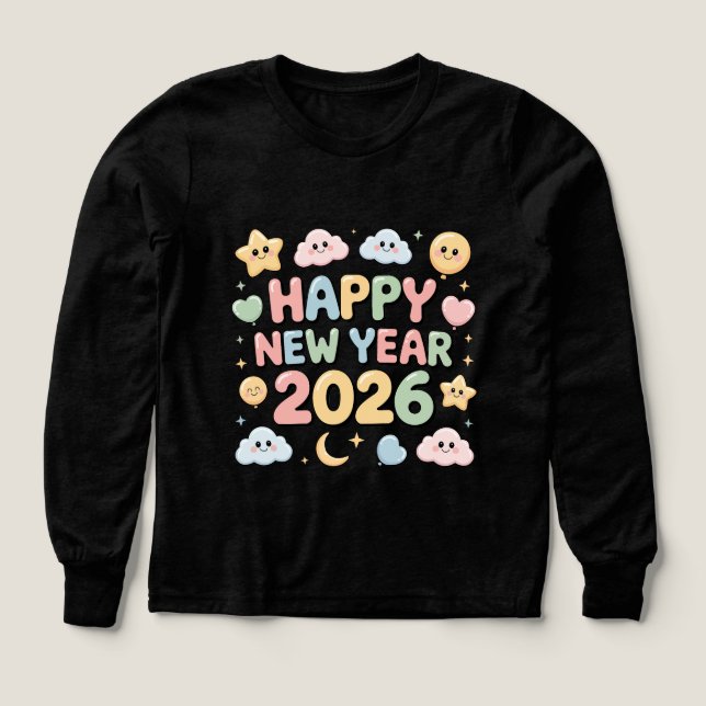 Cute Baby Cartoon New Year 2026 Illustration (Design Vorderseite)