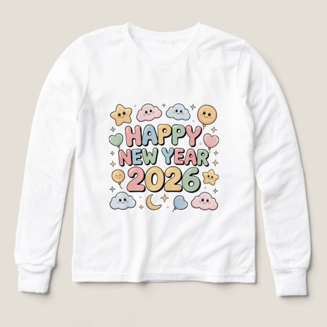 Cute Baby Cartoon New Year 2026 Illustration (Design Vorderseite)