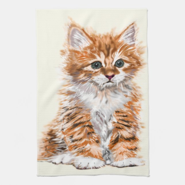 Cute Baby Chat Serviette de cuisine (Vertical)