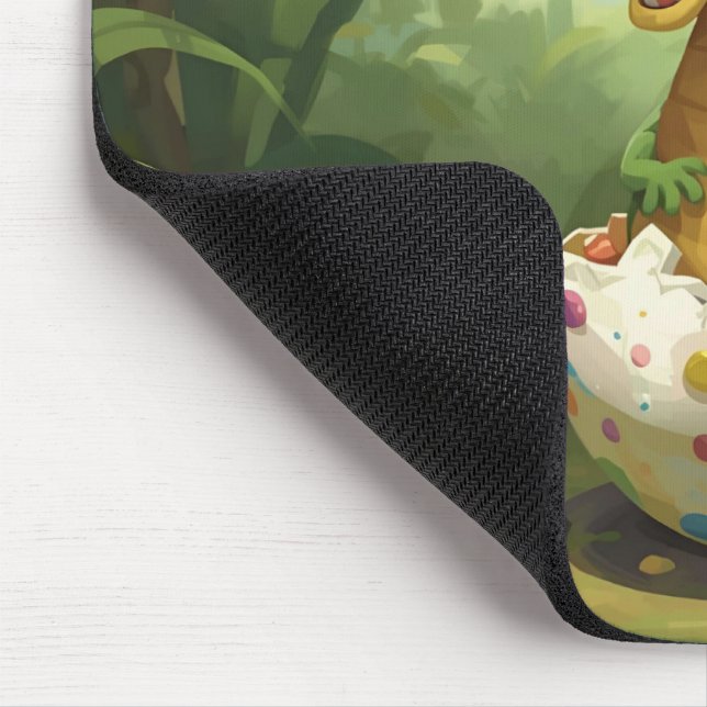 Cute Baby Dino Hatchling Mousepad (Ecke)